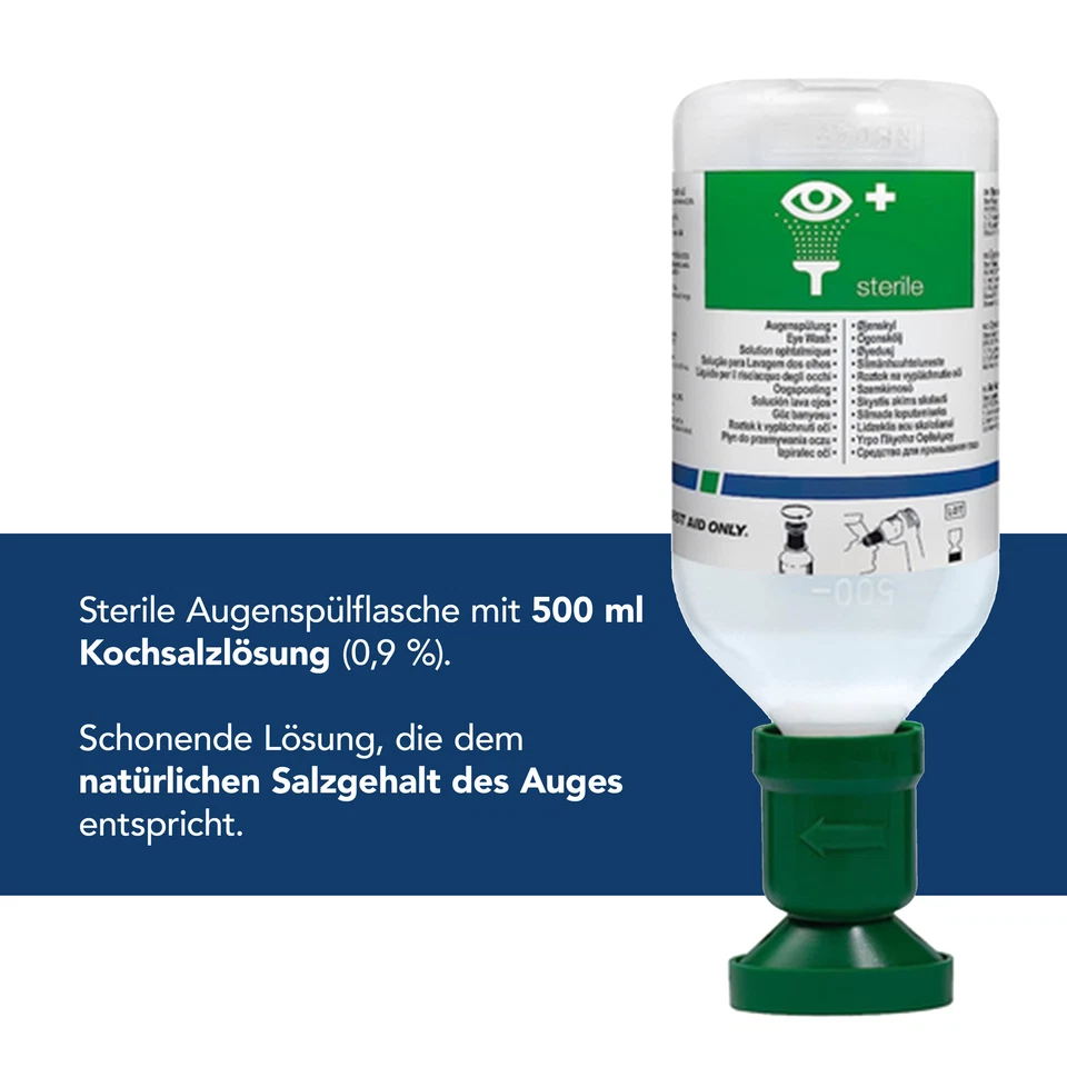 Augenspülflasche 500 ml Natriumchloridlösung (0,9%), Erste-Hilfe Augendusche - Bild 2 von 4