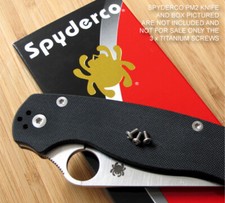 3 Pc Custom Titanium Pocket Clip Screws for Spyderco Paramilitary 2 (NO KNIFE)