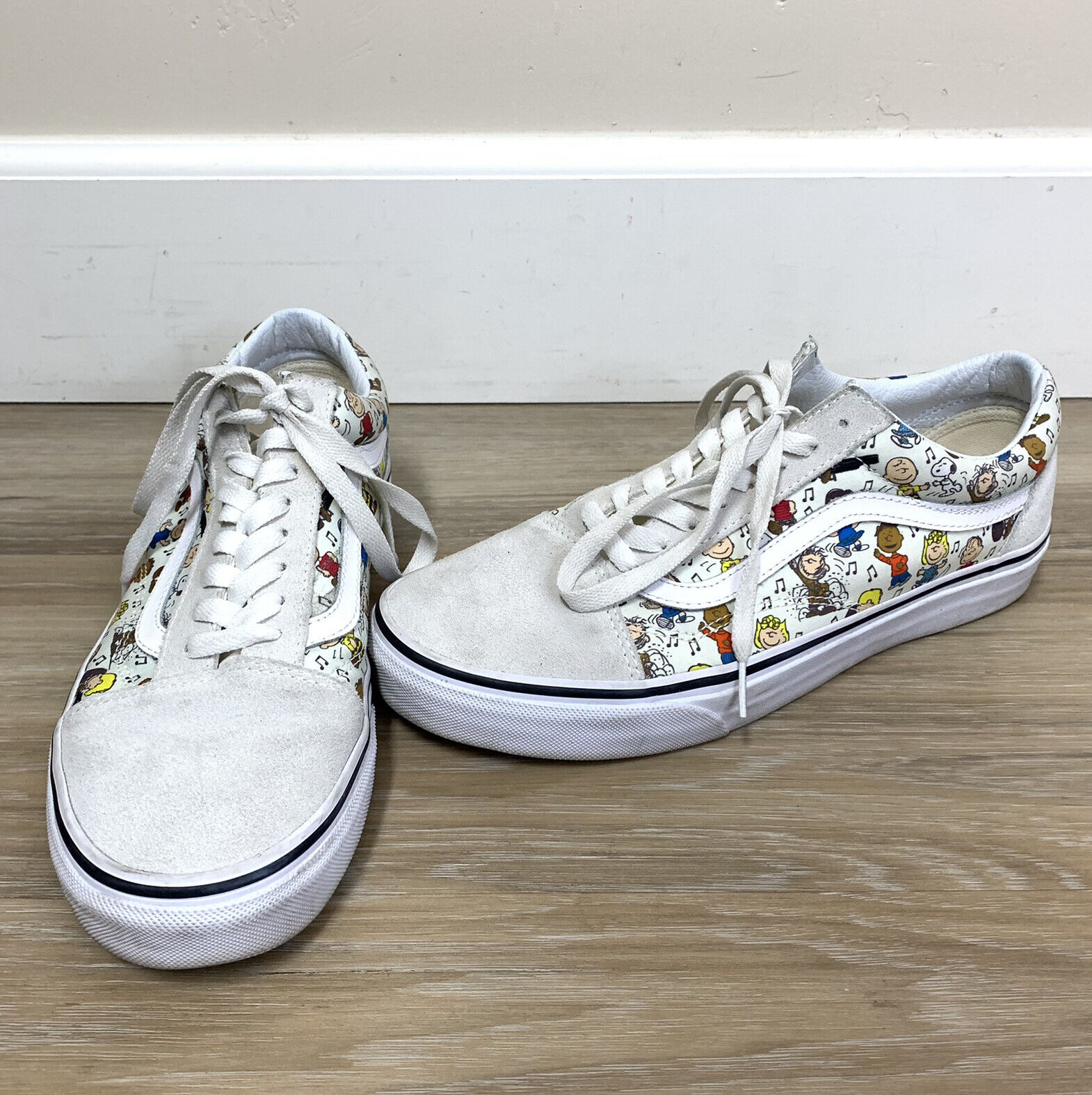 Skyldig Berri Diskriminering af køn Vans Peanuts Snoopy Old Skool White Cream Suede Men's 8.5 Women's 10 Canvas  | eBay