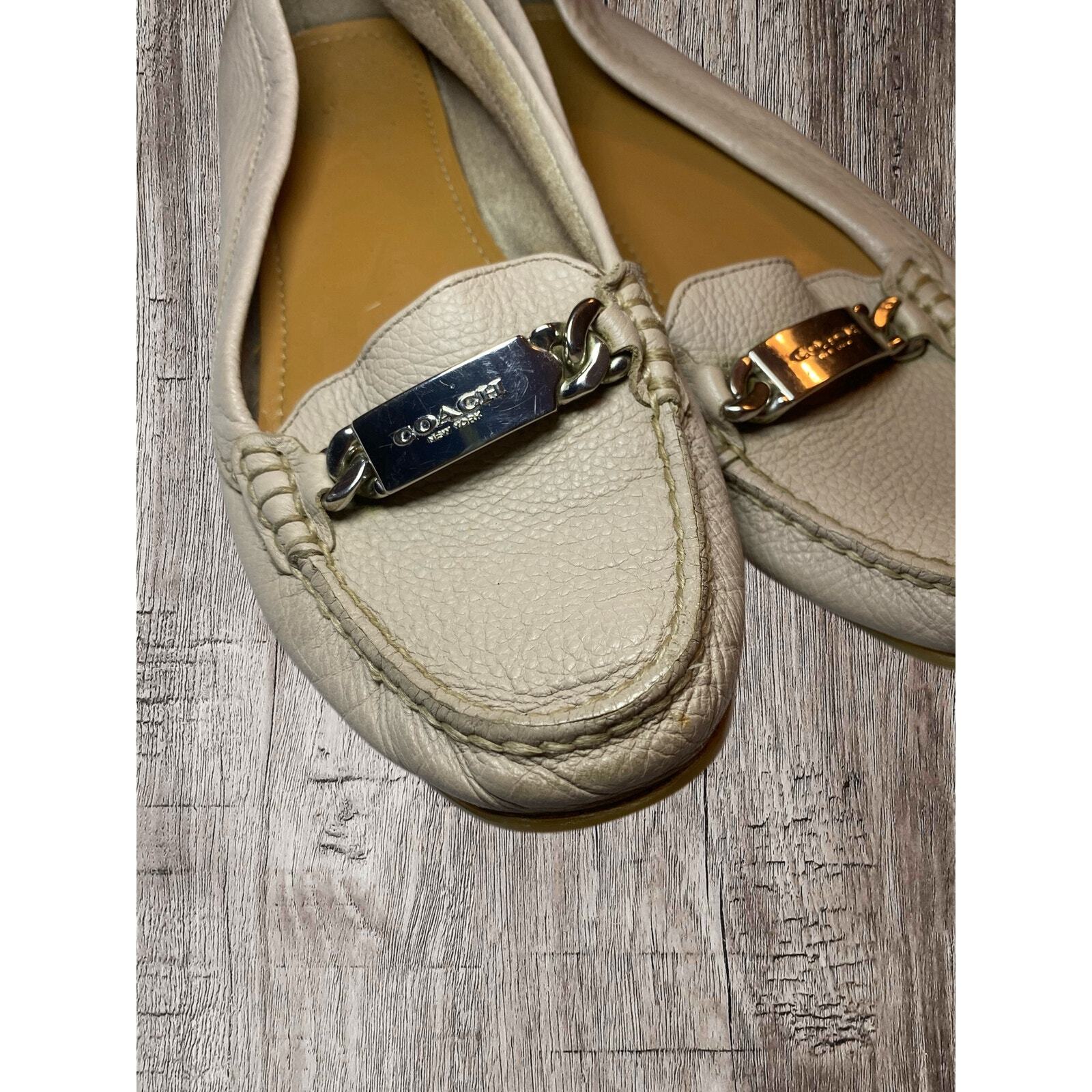 Beige Coach loafers for women-image