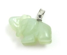 Elefant mit Metall-Öse Serpentin grün