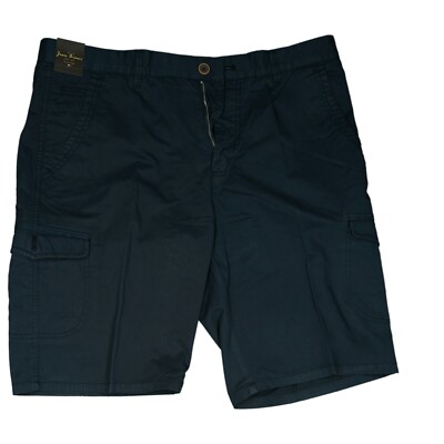 Jean Biani Herren Cargo Sommer Hose Short Bermuda Cargoshort L 50 W34 Marine NEU