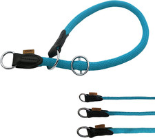 Braided round Martingale Dog Collar, Training Collar with Slidable Stop Ring - I