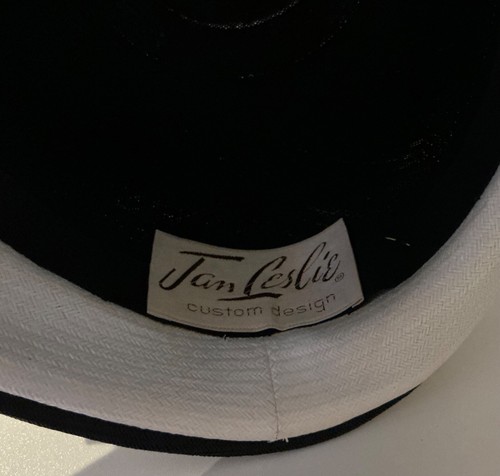 VTG Designer Jan Leslie Black & White 1920's Style Hat - Picture 6 of 6