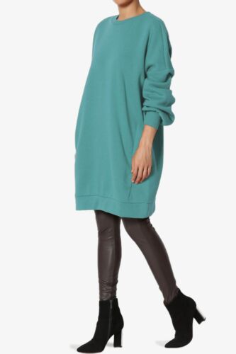 TheMogan S~3X Casual Oversized Crew Neck Fleece Sweatshirts Loose Pullover Tunic - Picture 86 of 152