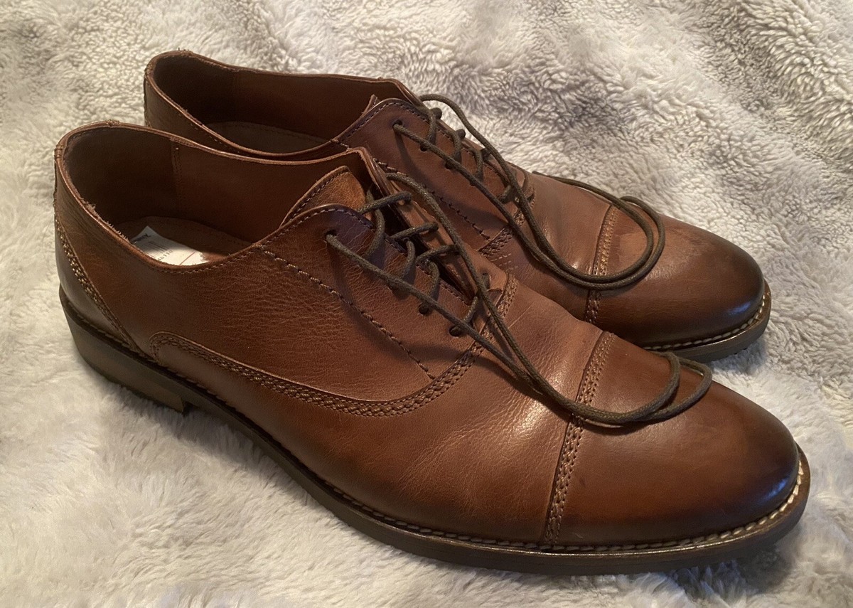 Johnston & Murphy Mens Brown Leather Cap Toe Oxford Shoe 59  display picture 3