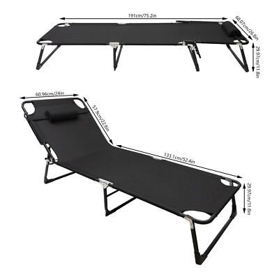 Folding Camping Cot Free Standing Rectangular Outdoor Camping Bed 120kg/265lbs
