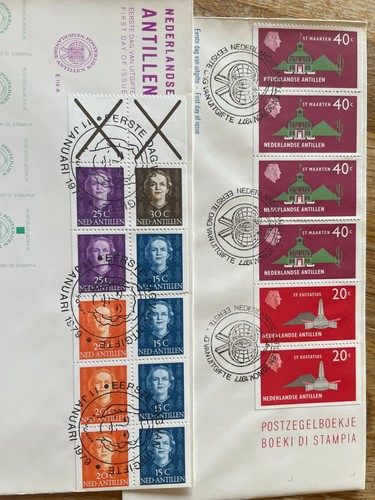 Netherlands Antilles 17 stamp booklets on FDC covers seldom offered like this - Picture 2 of 12