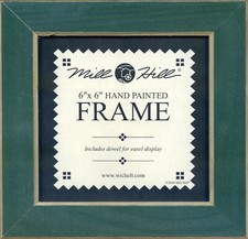 Matte Green Solid Color Gold Trim Mill Hill 6 x 6 Wooden Frame GBFRM3