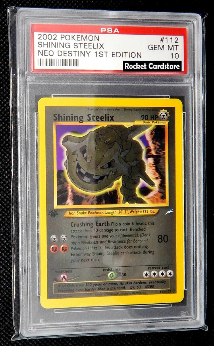 Pokemon Shining Steelix 1. Edition 112/105 Neo Destiny PSA 10 Gem
