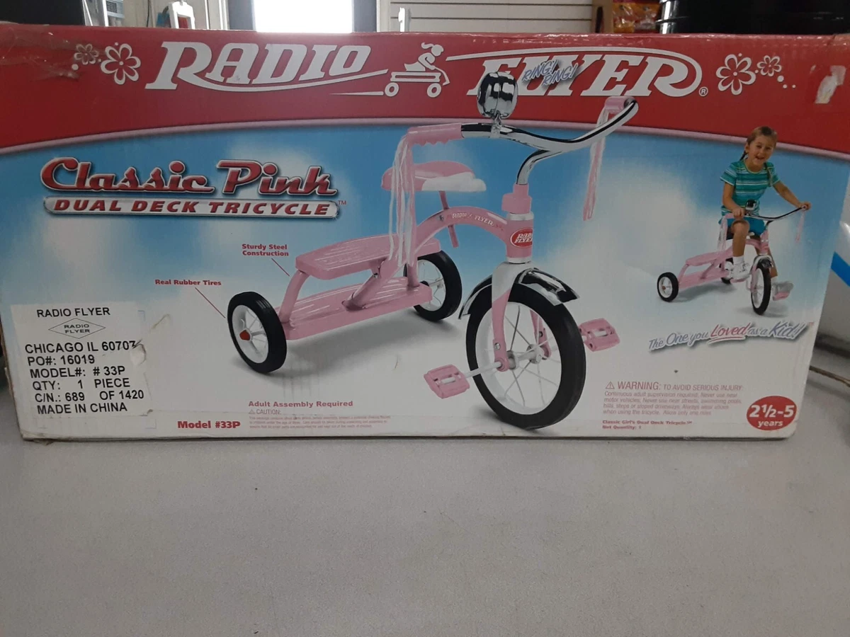 Radio flyer classic pink dual deck best sale tricycle