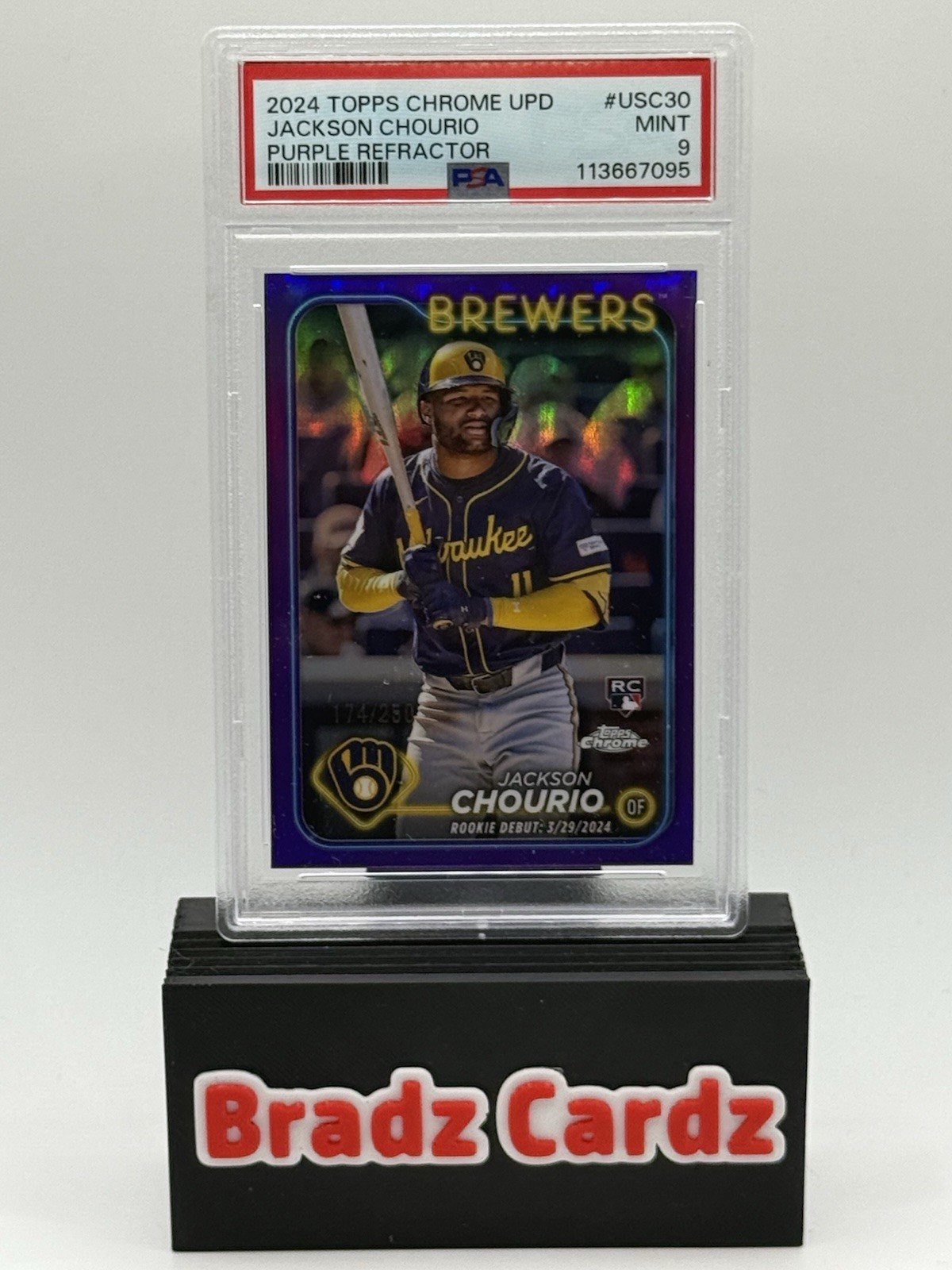 2024 Topps Chrome Update Series - Jackson Chourio #USC30 Purple Refractor /250