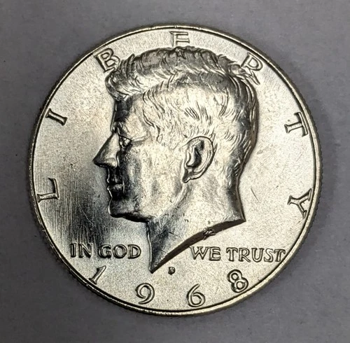 1968 D Kennedy Silver Half Dollar UNC