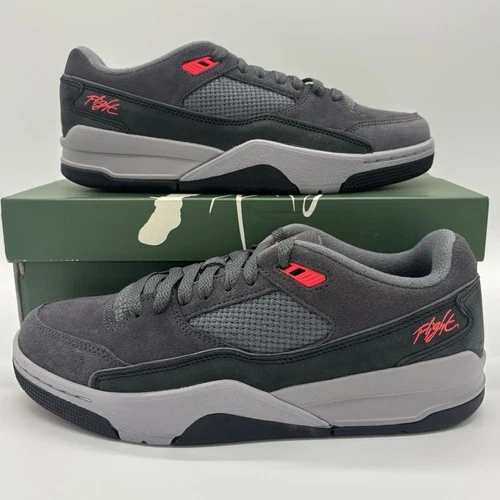 Nike Air Jordan Flight Court Dark Grey Infrared White Shoes HF3255-003 Mens Size