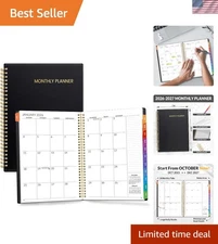 Elegant Black Planner 2026-2027 - 24  Coverage with Stylish Layout