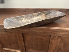 Hand Carved Primitive Wooden Dough Bowl Rustic Farmhouse Centerpiece 21 1/4" L