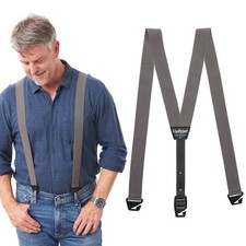Upfitter Hidden Suspenders for Men Under Clothes 3 Point Belt Loop Grey 47i...