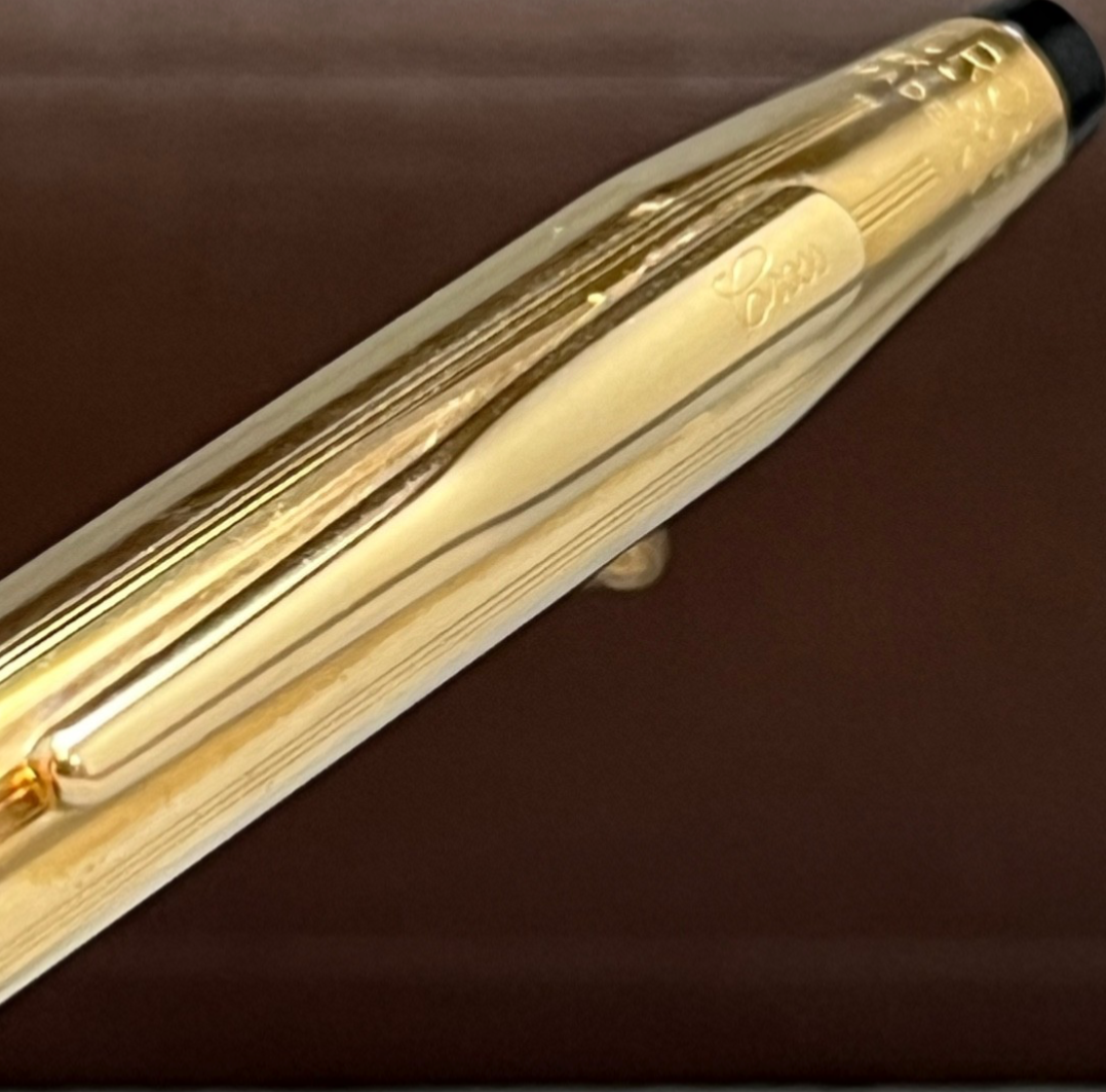 Cross 1/20 14K Gold Filled Fountain Pen, 14K 585 M-Nib, Box