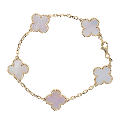 Van Cleef & Arpels Vintage Alhambra 18k Yellow Gold 5 Motif MOP