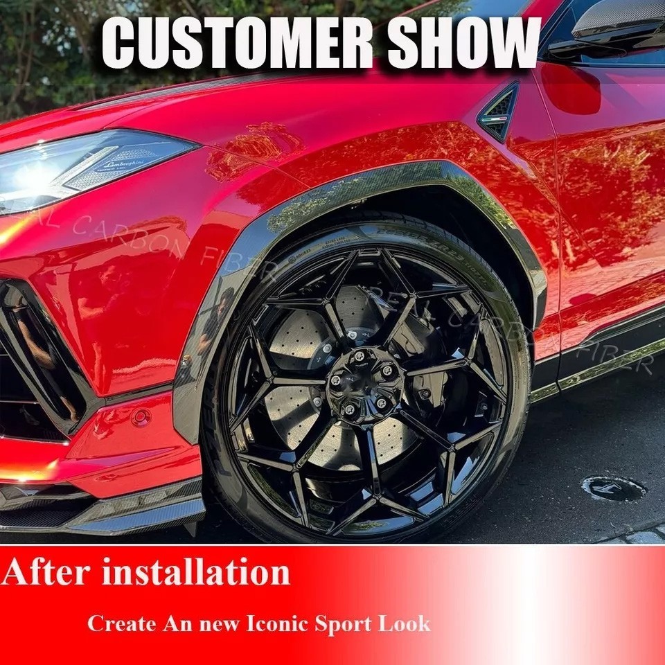 For Lamborghini Urus 2018-2023 REAL CARBON Wheel Eyebrow Arch Trim Fender Flare 