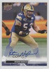2023 Upper Deck CFL Auto Patrick Neufeld #72 Auto 1o9l