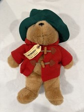 Vintage Eden Toys Paddington Bear Plush 17  Red Coat Green Hat Korea