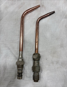 Lot of 2 Miller Smith Welding Torch Tips/Threaded Bases