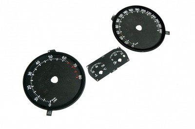 Volkswagen Golf 5 R32, GTI - Replacement tacho dials MPH to km/h BLACK Dial Conv
