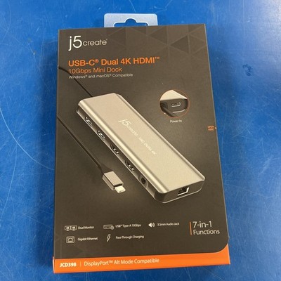 J5 Create USB-C Dual 4K HDMI 10Gbps Mini Dock JCD398 NEW