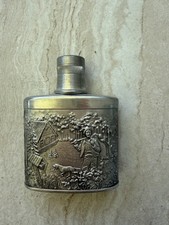 Zinn Flachmann mit Jagdmotiv