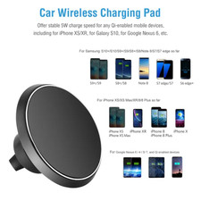Wireless Car Magnetic Charger Pad 5W Fast Charging Air Vent Mount Phone Holder