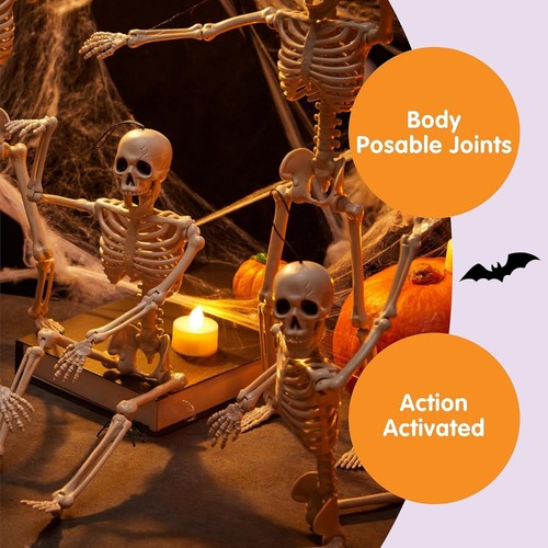 16FT Halloween Skeleton Life Size Posable Realistic Full Body Bone Skeleton Prop - Picture 6 of 8