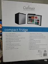 Mini Fridge 1.7 CU Ft Single Door Compact Dorm Home Or Semi Truck Black New Box