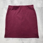 Old Navy Skirt Womens L Red Burgundy Ponte Pencil Pull On Stretch Office Preppy