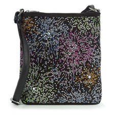 Colorful Rhinestone Firework Crossbody Bag Women Sparkly Faux Leather Sling Purs