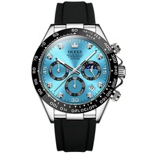 OLEVS 2875 Luminous Multifunctional Male Top Quality Silicone Strap Quartz Watch