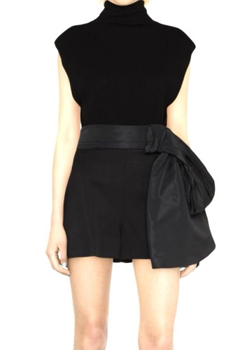Never Worn! Alexander McQueen Silk Bow Shorts Black - Size IT 40/ US 4 - Picture 3 of 6