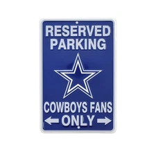 Dallas Cowboys Fans Parking Only Metal Sign Game Room Man Cave Garage Wall Decor