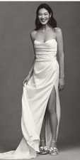 Jenny by Jenny Yoo Angelina Sweetheart Satin Wedding Gown Ivory Size 20 NWT