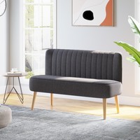 Homcom Sofa 2-Sitzer Couch Stoffsofa SitzmöBel Polstersofa Loungesofa Dunkelgrau