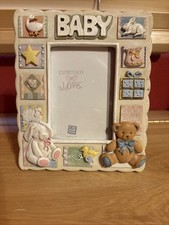 Baby Picture Photo Frame 3.5 X 5 Lamb Bunny Teddy Bear Pastel