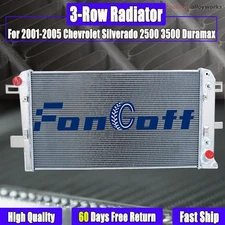 For 2001-2005 Chevrolet Silverado 2500 3500 Duramax 6.6L 3 Row Aluminum Radiator