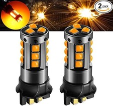 LED Bulb White, AC/DC 9-30V 1200LM Daytime Running Parking Light Turn Amber