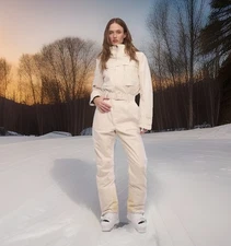 $595 Halfdays Murphy Ski Suit One-Piece Snow Suit Women's Size Large Oatmilk NWT