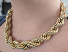 Vintage Napier Necklace Gold Tone Chunky Twisted Rope Chain Choker STATEMENT F1 — photo 8