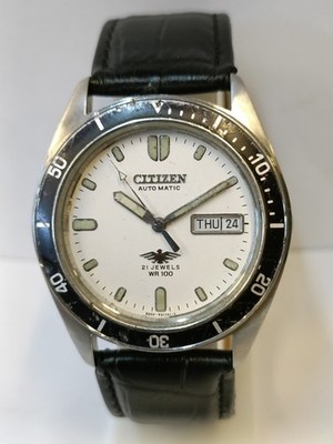 CITIZEN 21J AUTOMATIC WHITE DIAL 4-R12021 JAPAN MEN'S WORKING CONDITION