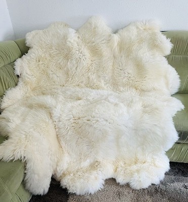 Schlaffell Fellteppich Schaffelldecke Bett Lammfell 6 er Kaminfell 200 X 165 cm