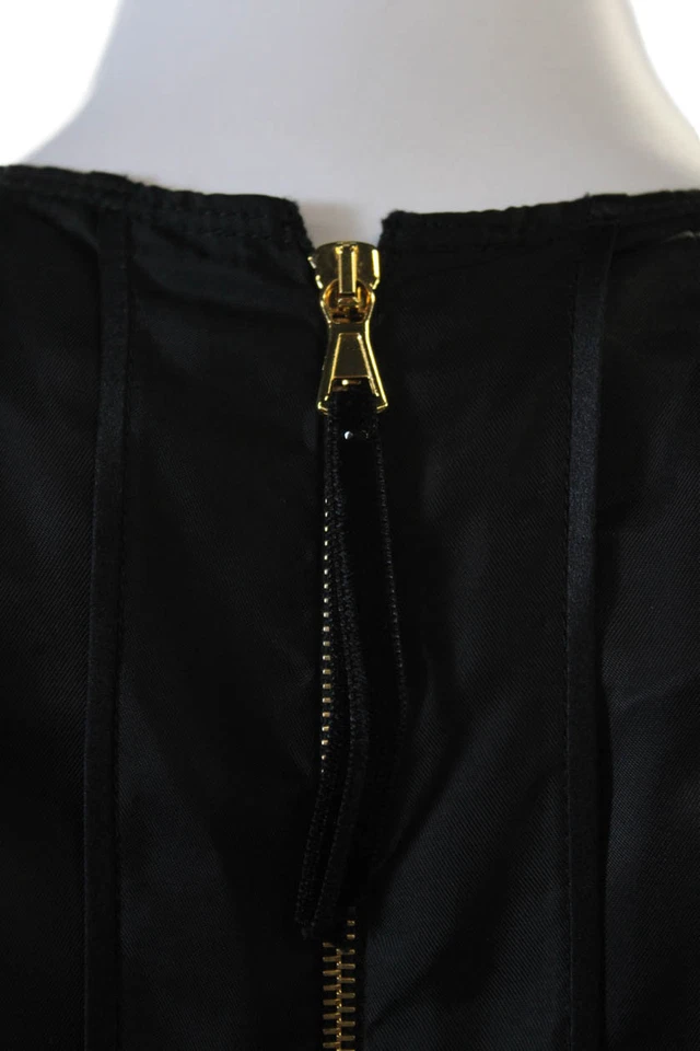 Платье-футляр женское Marc Jacobs черное шелковое с цветочным узором длина до колена без рукавов размер 4 - Изображение 4 из 4