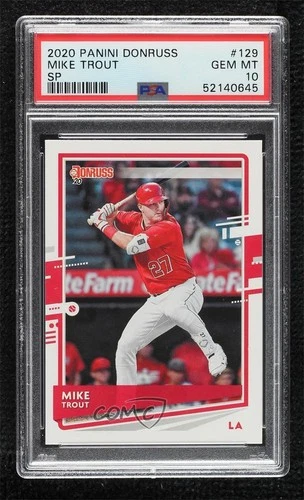 2020 Donruss Back Variation Mike Trout (City of Angels) #129 PSA 10 GEM MT 15r3