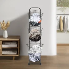 3 Tiers Laundry Hamper Organizer Laundry Organization Cart/Food Storage Stand